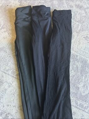 Multiples Black Girls' Leggings Trio - Solid Black
